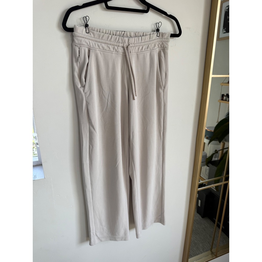 Athleta Seasoft Straight Pant XS Beige Soft Luxe Wide Leg Lounge Travel Pant